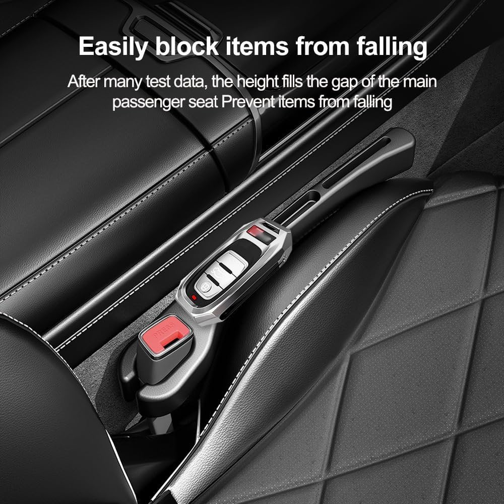 2PCS Upgrade Car Seat Gap Filler with Phone Holder,Multifunctional Car Gap Filler Car Seat Organizer for Avoiding Falling,Universal Car Interior Accessories Gap Filler for Car Seats (Black)