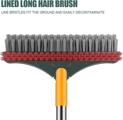 Grout Scrub Brush - Long Handle Cleaning Tool, Floor Scrubber | 3-in-1 Bathroom Brush with Rotating Head, Stiff Bristles for Tile, Shower, Deck, Wall, Kitchen Cleaning Essentials