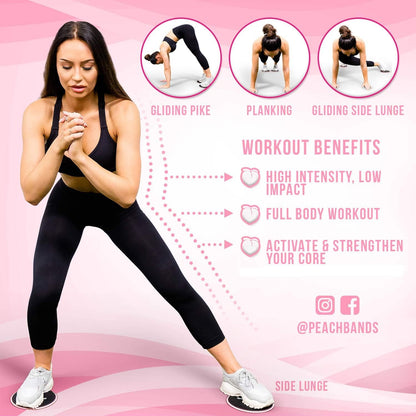 Peach Bands Core Sliders - Dual Sided Exercise Discs for Abs and Core