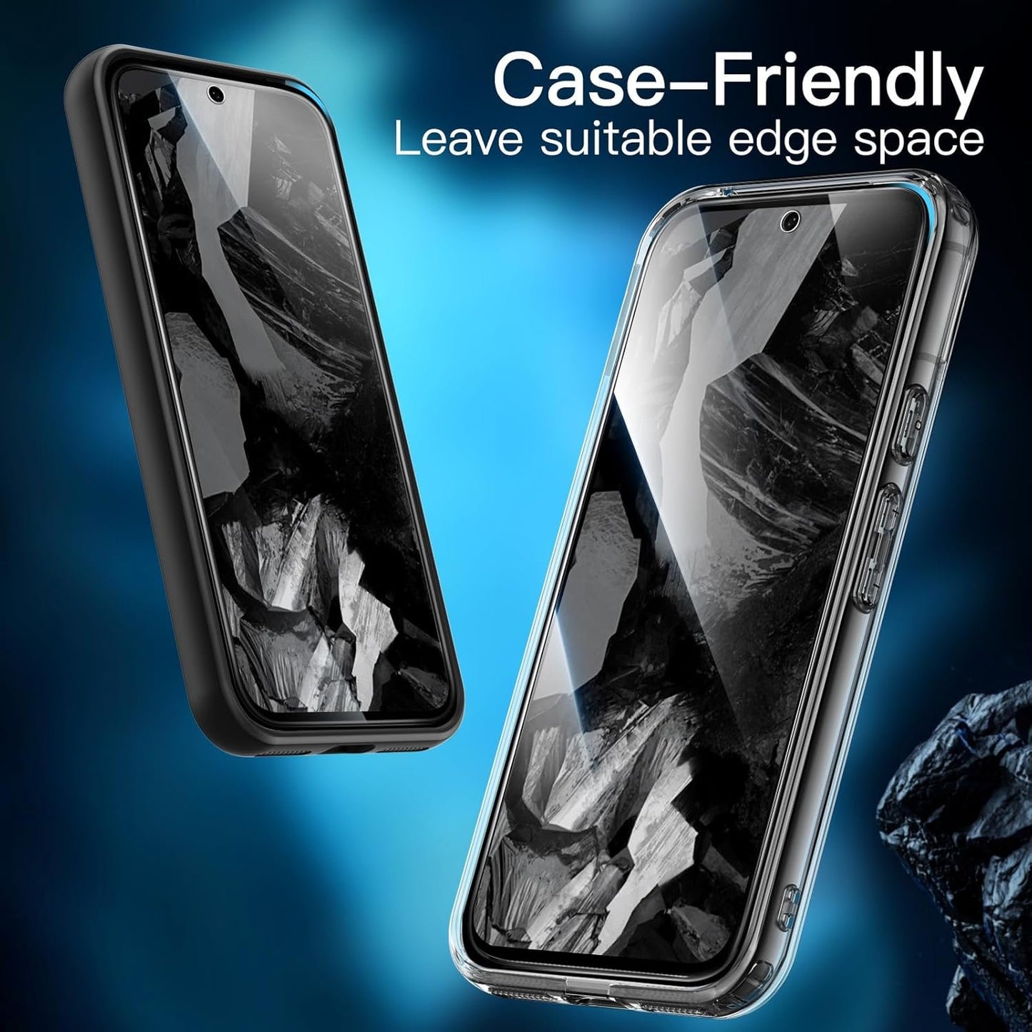 JETech Screen Protector for Google Pixel 8a 6.1-Inch, Tempered Glass Film with Easy Installation Tool, Fingerprint Compatible, HD Clear, 3-Pack