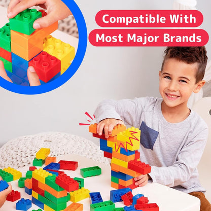 Prextex Building Blocks for Toddlers 1–3+ (300 Mega Blocks) - Large Bricks Building Set Compatible with Most Major Brands - Kids Toys Set for All Ages (Boys & Girls)
