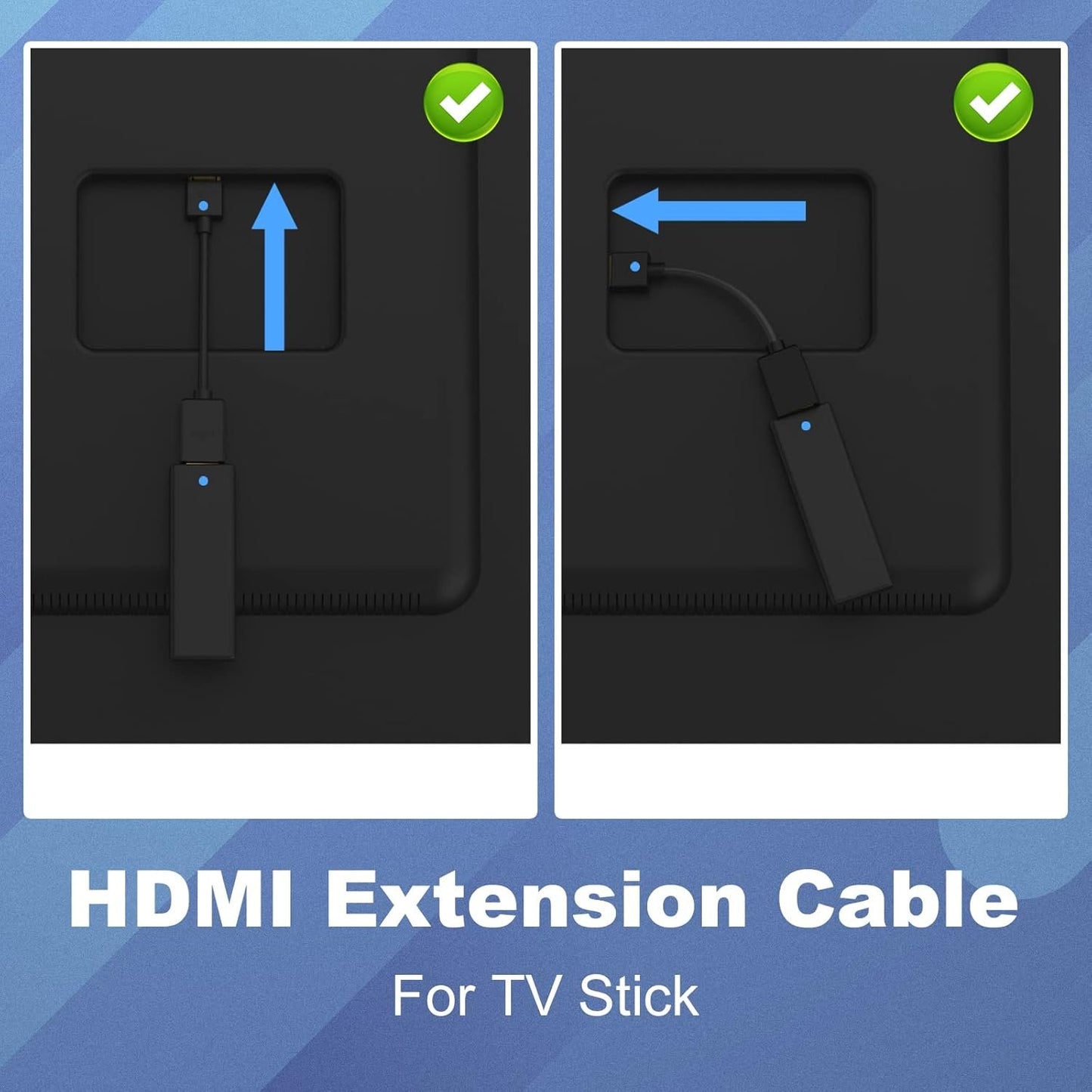 VCE HDMI Extender Cable Male to Female Support 4K & 3D HDMI 2.0 for Roku Stick, TV Stick, Google Chrome Cast, Laptop 2-Pack