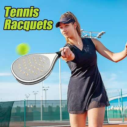 Paddle Tennis Racquets, Lightweight Tennis Paddle Racket, Convenient Sports Gear, Ergonomic Sturdy Grip Handle for Outdoor Travel Training Use, Carbon Fiber + Foam