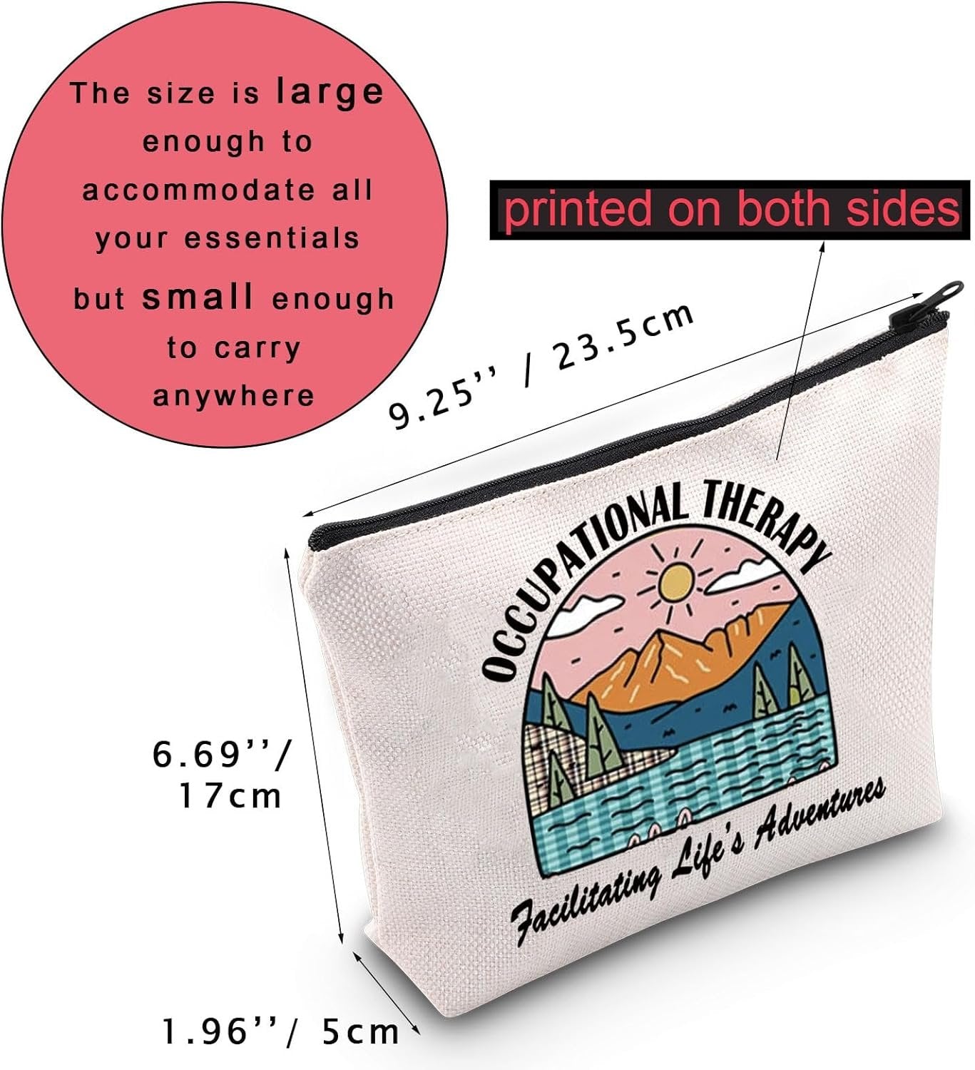 OT Gift Doctor Appreciation Gift Occupational Therapy Cosmetic Bag Medical Assistant Travel Toiletry Pouch (C OT)