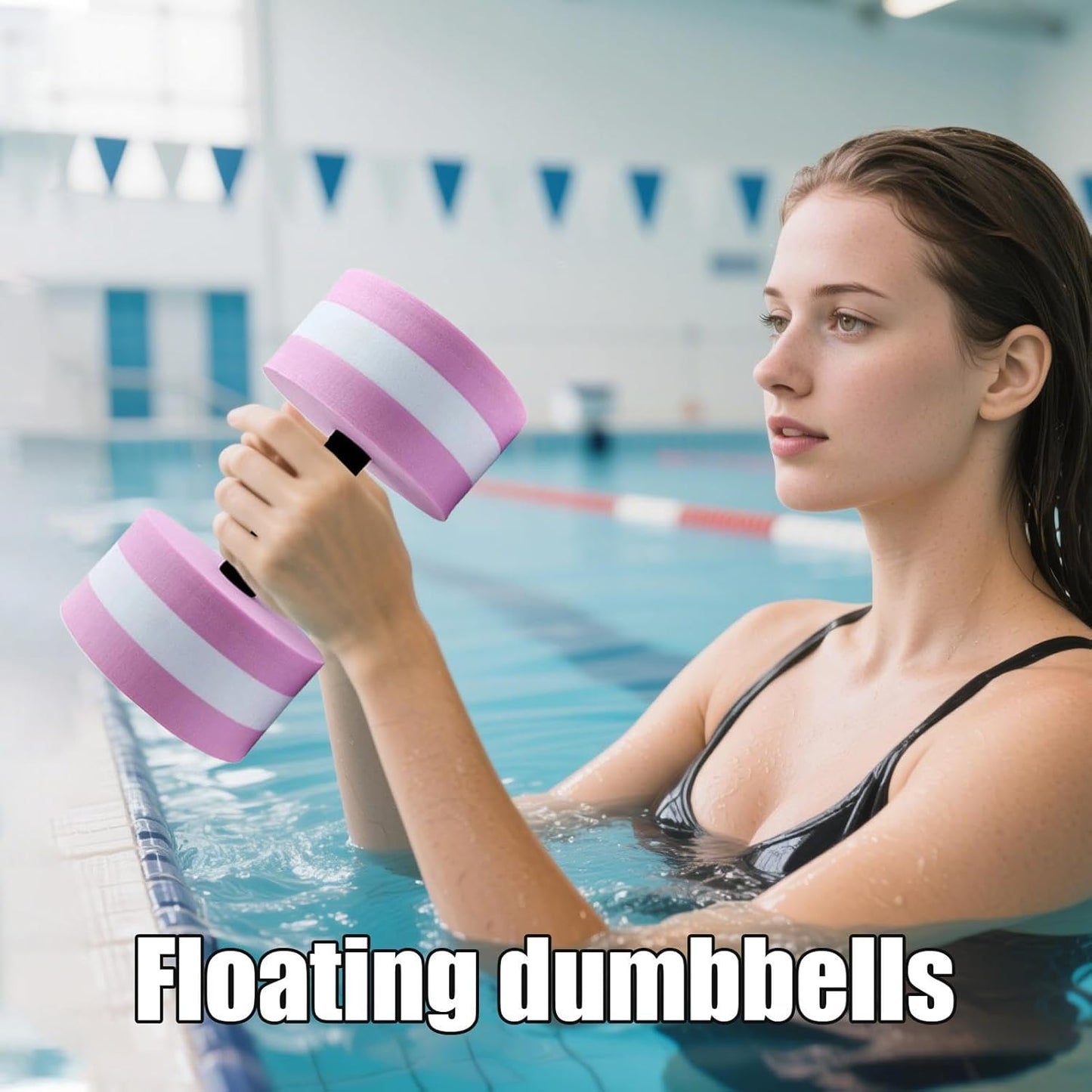 Water Dumbbells, High Density Foam Weights, Aquatic Exercise Set, 2X Adjustable Resistance, Pool Workout Gear, Ideal for Men, Women, Swimming, Water Aerobics Training