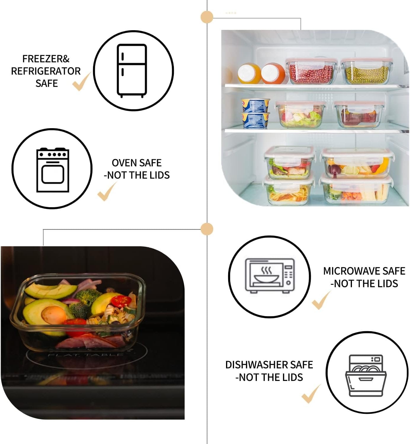 MUMUTOR Glass Food Storage Containers with Lids, [24 Piece] Glass Meal Prep Container, Airtight Bento Boxes, BPA Free & Leak Proof (12 lids & 12 Containers) - Pink