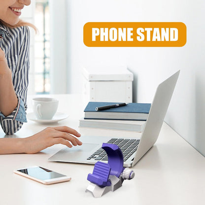 3D Printed Gear Design Desk Smartphone Holder, Portable Cellphone Dock, Stylish Mount, Adjustable Smartphone, Convenient Phone Support, Phone Stand for Travel and Outdoor Use