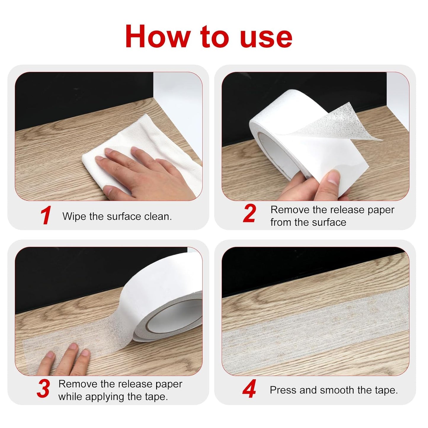 WELSTIK Anti Slip Invisible Tread Tape - Best Friction, Grip, Safety, Abrasive Adhesive for Stairs, Indoor, Outdoor - 5cm x 5m, Clear