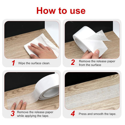 WELSTIK Anti Slip Invisible Tread Tape - Best Friction, Grip, Safety, Abrasive Adhesive for Stairs, Indoor, Outdoor - 5cm x 5m, Clear