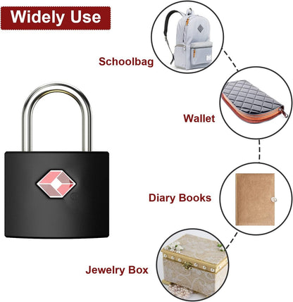 TSA Luggage Locks with Keys, [4 Packs] Diyife Key Travel Locks, Small Suitcase Padlock for Luggage, Keyed Luggage Locks Brass for Gym Lockers, Laptop Bags,Travel Suitcases [8 Keys]