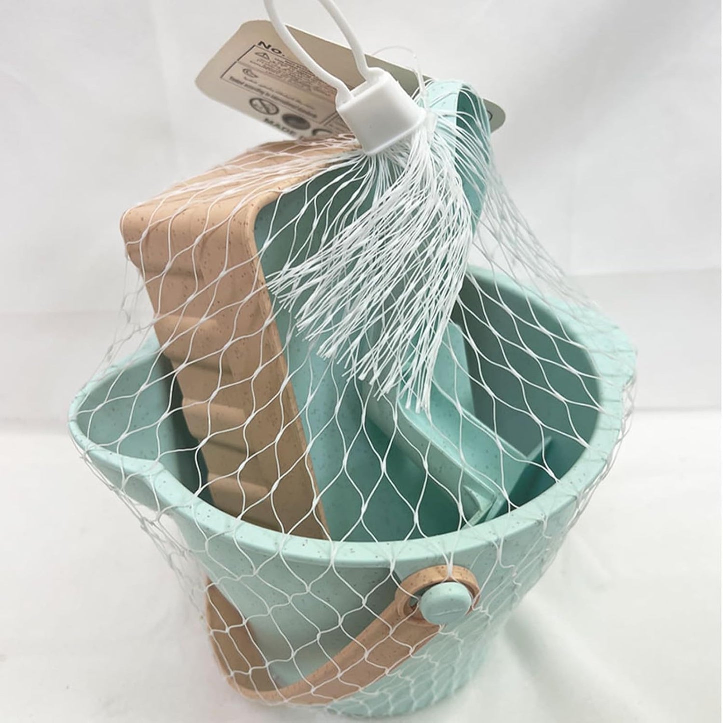 Beach Toys, Sand Box Castle Play Set, Buckets Toy Set, Shovels Molds Sandbox Tool Kit with Mesh Bag, Ideal for Outdoor Summer, 6.69 x 6.5 x 4.33 Inches, Unisex and Lightweight Design