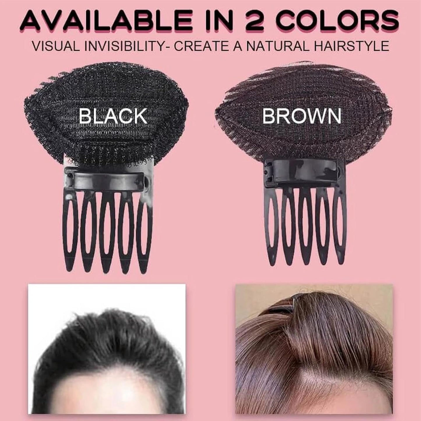 Volume Hair Clip - Basic Volume Hair Comb, Sponge Front Hair Clip, Volume Increase Hair Cushion for Women Girls, 7 x 6 cm