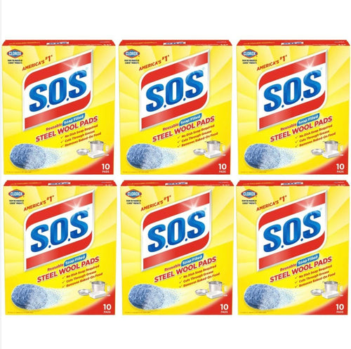 Value Bundle: SOS Pads Steel Wool - Cleaning Supplies - Kitchen, Toilet, and Sink Cleaner - 60 Pack