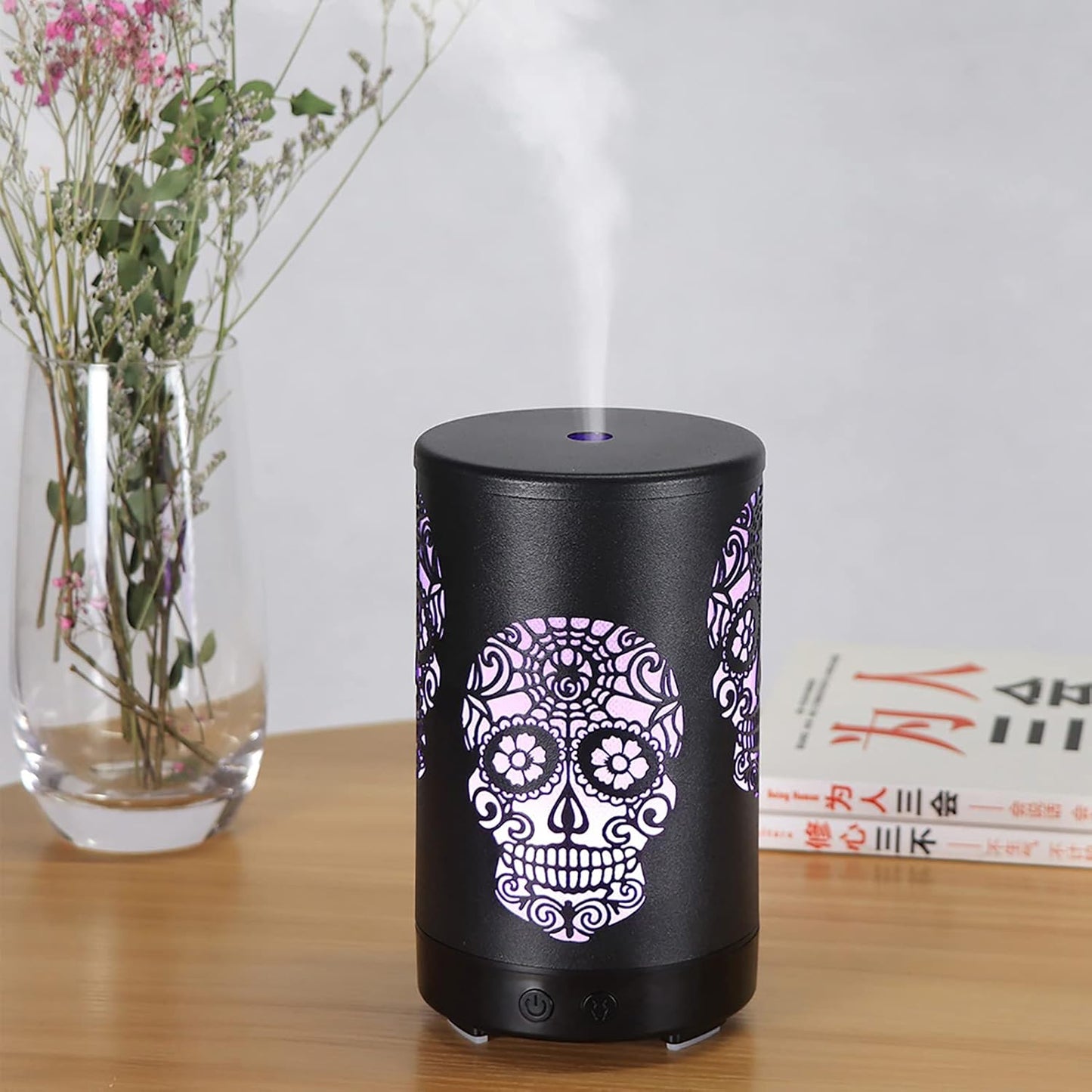 Essential Oil Diffuser Portable Remote Control Aroma Diffuser LED Light Air HumidifierEU Plug