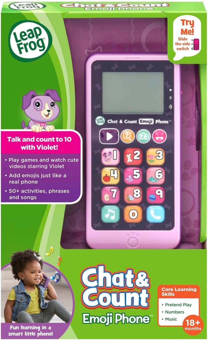 LeapFrog Chat & Count Emoji Phone, Purple (English Version)