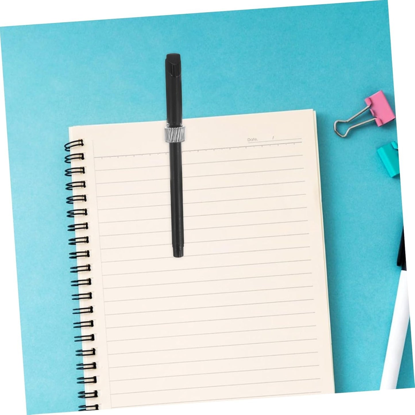 VILLFUL 6pcs Adjustable Pen Holder Clip with Metal Spring for Notebooks and Clipboards Versatile Manganese Design for Enhanced Organization and Tidy Workspace