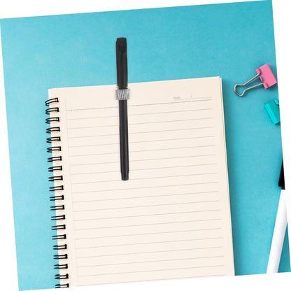 VILLFUL 6pcs Adjustable Pen Holder Clip with Metal Spring for Notebooks and Clipboards Versatile Manganese Design for Enhanced Organization and Tidy Workspace