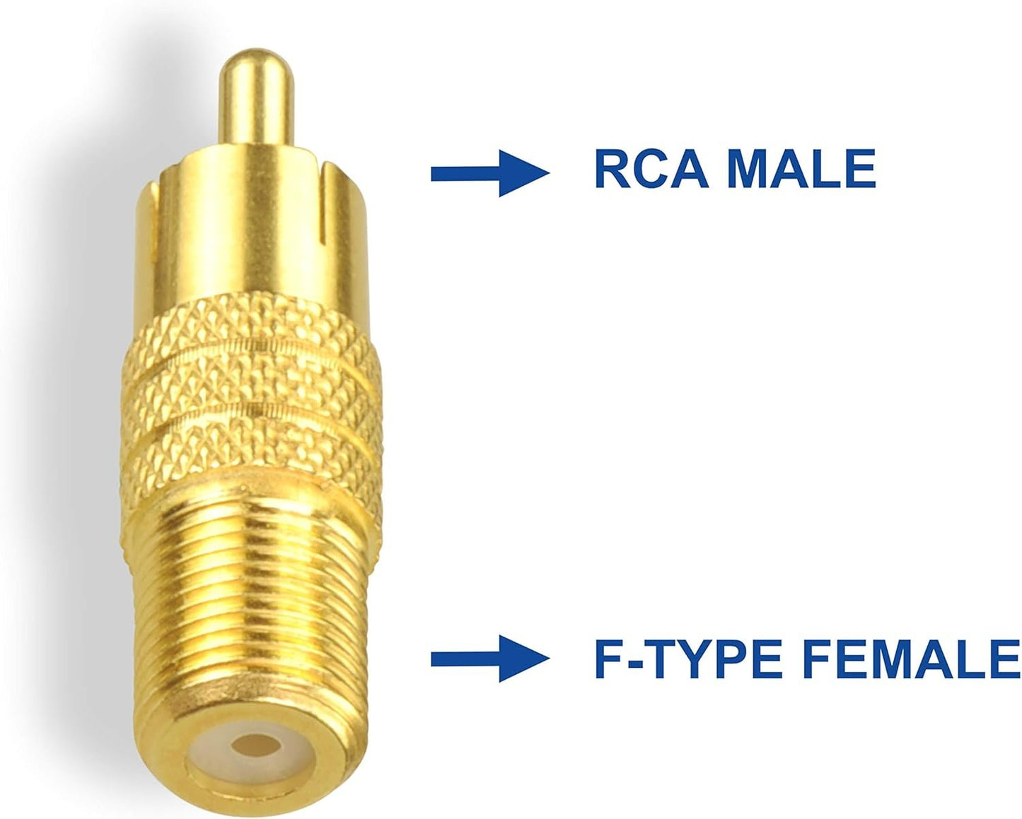 VCE 5-Pack F Type Female to RCA Male Coaxial Cable Audio Adapter Connector,Gold Plated
