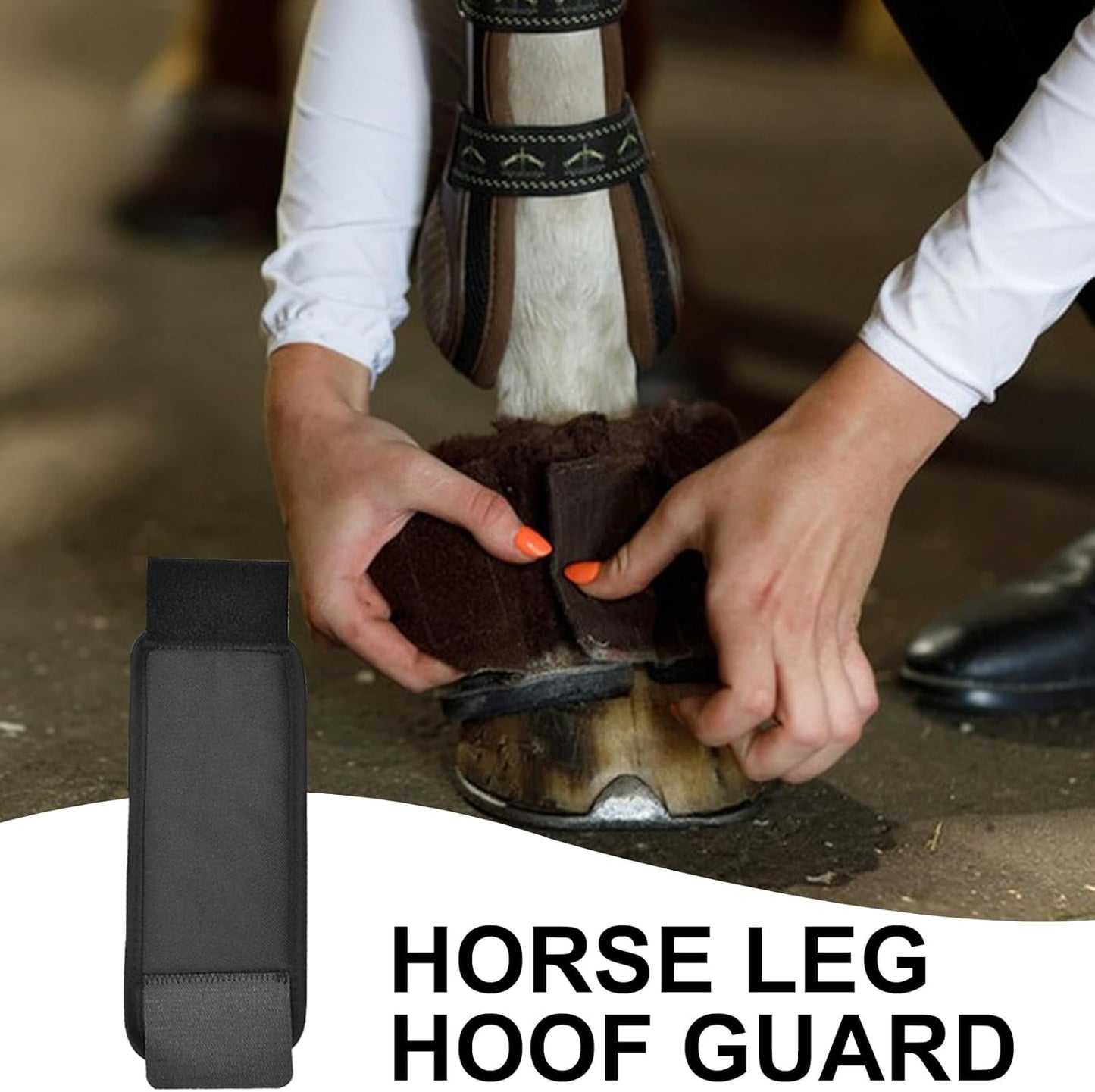 Horse Hoof Boots, Training Gear, Flexible Fit Stable Support Outdoor Easy Fastening Leg Cushioning Soft, Hoof Cover for Riding Travel Show Jumping Dressage