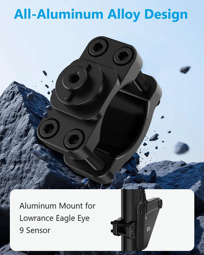 Aluminum Mount for Lowrance Eagle Eye 9 Sensor - Compatible with Various Rod, Easy Installation - Aluminum Alloy Material - Sturdy and Durable