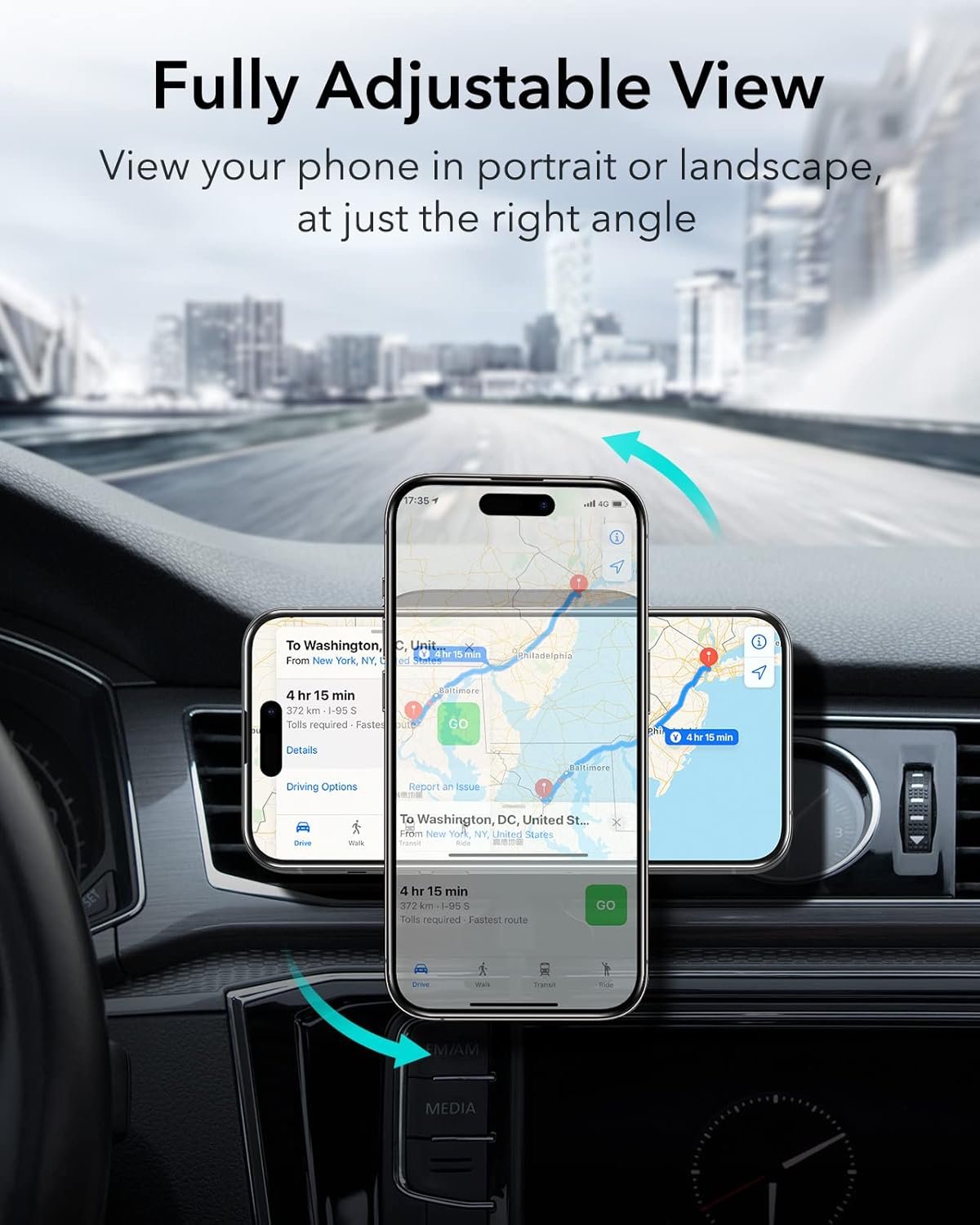 ESR for MagSafe Car Mount, Air Vent Magnetic Car Phone Holder, Magnetic Phone Car Mount for iPhone 16 15 Pro Max Plus 14 13 12 Mini, Galaxy S25 Ultra, MagSafe Car Accessories, Charging Not Supported