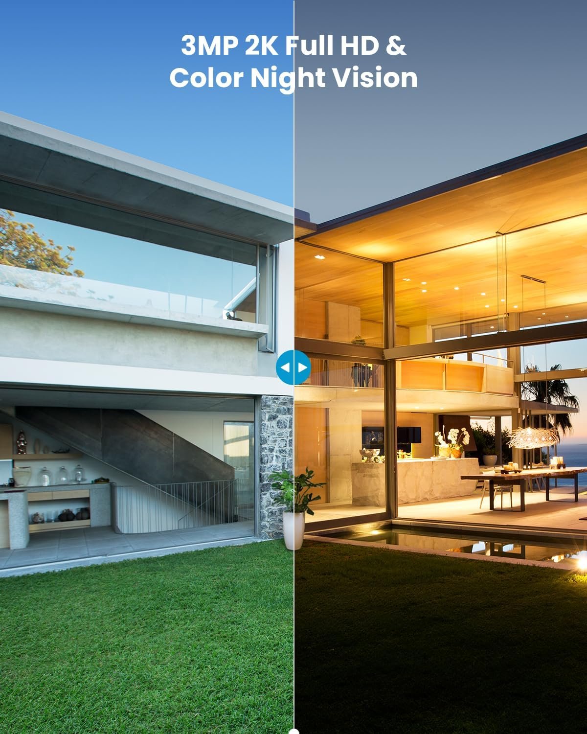 ieGeek Solar Security Cameras Wireless Outdoor, 2K 2.4G WiFi Camera with Solar Panel and Battery Powered, Color Night Vision with Spotlight, 360° PTZ, 2-Way Audio, PIR Motion Sensor, no Subscription