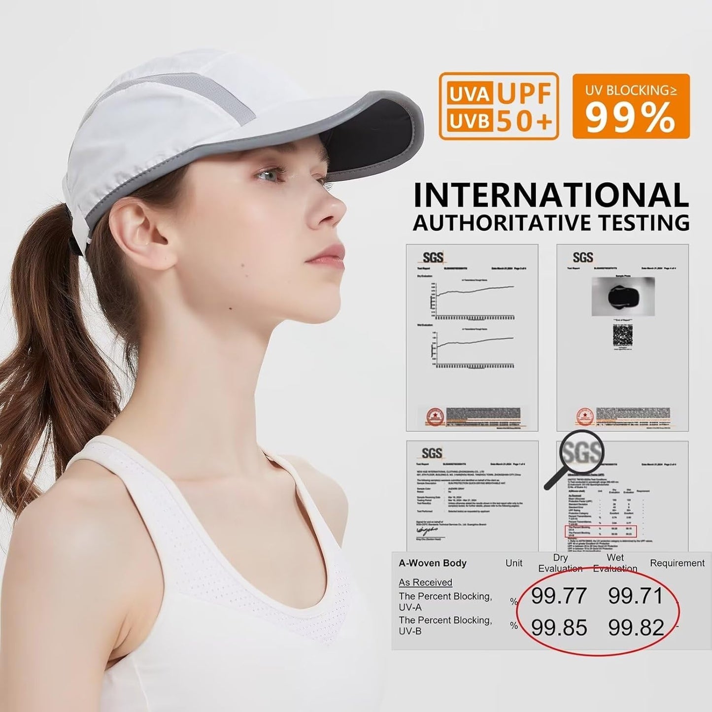 GADIEMKENSD UPF50+ Folding Outdoor Hat Unstructured Reflective Design Breathable Soft Sport Cap for Outdoor Sport