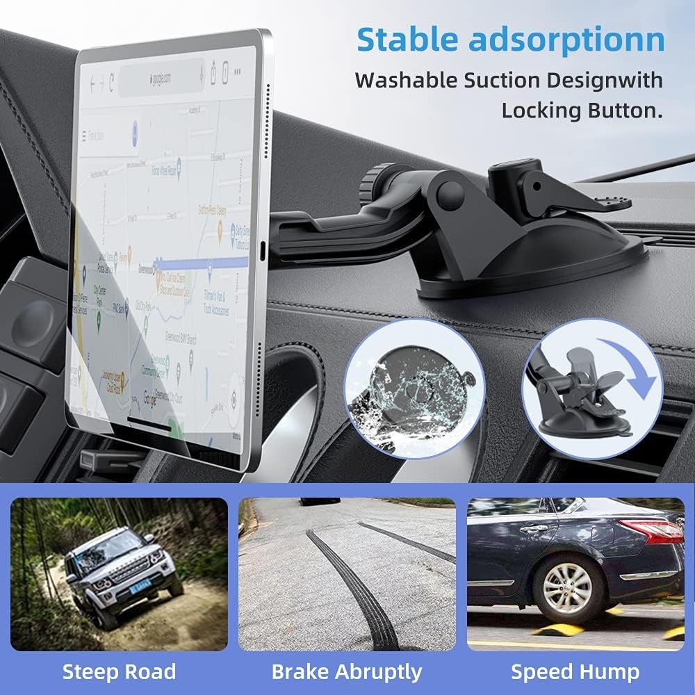 OHLPRO Magnetic Mobile Phone and Tablet Car Holder, 360° Rotation Universal Dashboard/Windscreen Magnetic 6 Strong Magnets, for 4 to 10 Inch Tablets and All Mobile Phones