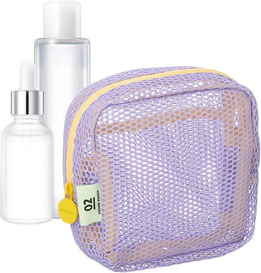 Mesh Makeup Storage Bag | Mesh Toiletry Organizer Storage Bag,Cosmetic Storage Bag for Cosmetics, Cell Phone, Keys, Tissues