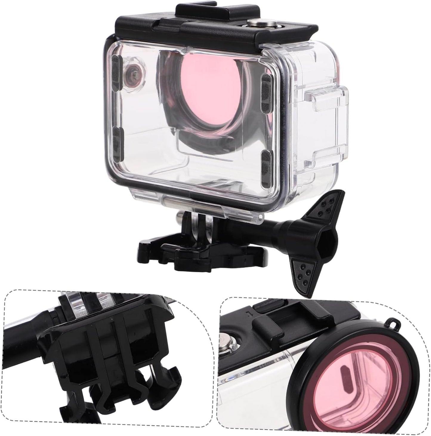 COHEALI Transparent Camera Case with Dual Cold Shoe Mounts Durable Protection for Digital
