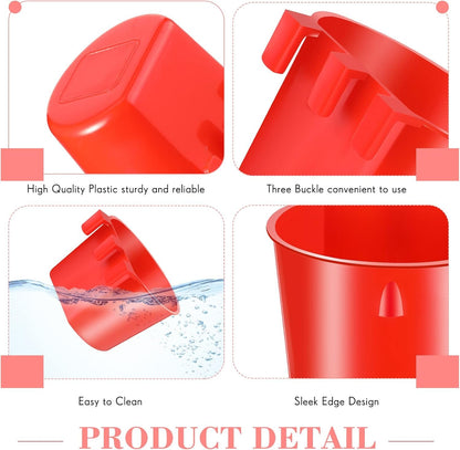 Sumind 60 Pieces Cage Cups Birds Hanging Feeders Seed Bowl 8 oz Plastic Chicken Feeder Water Bowl Hanging Chicken Waterer Feeding Watering Dish Coop Cups for Gamefowl Parrot Parakeet Poultry(Red)
