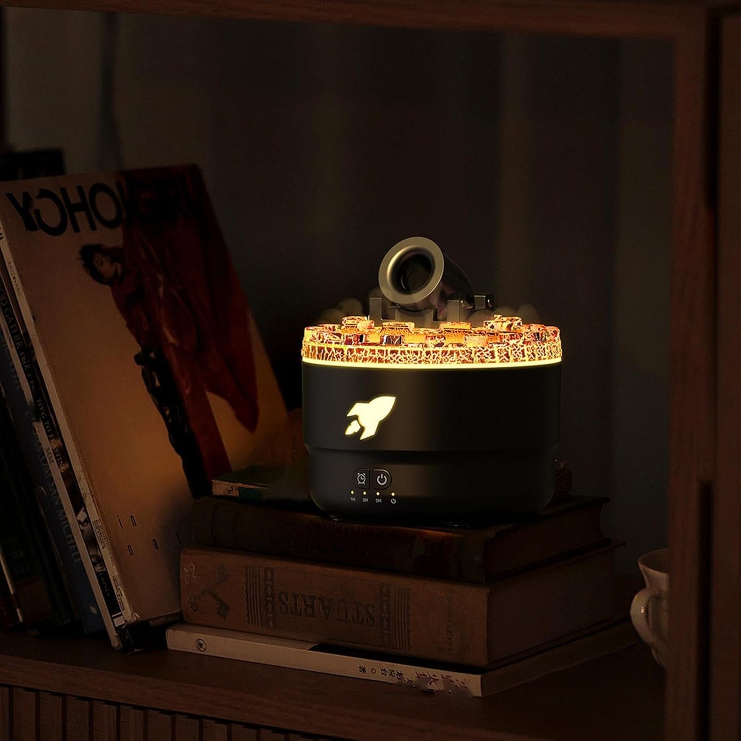 Aromatherapy Diffusers, Mood Diffusers For Home - Turret Air Diffuser Humidifier | Flame Air Diffuser, Air Diffuser Humidifier With Volcanic Light