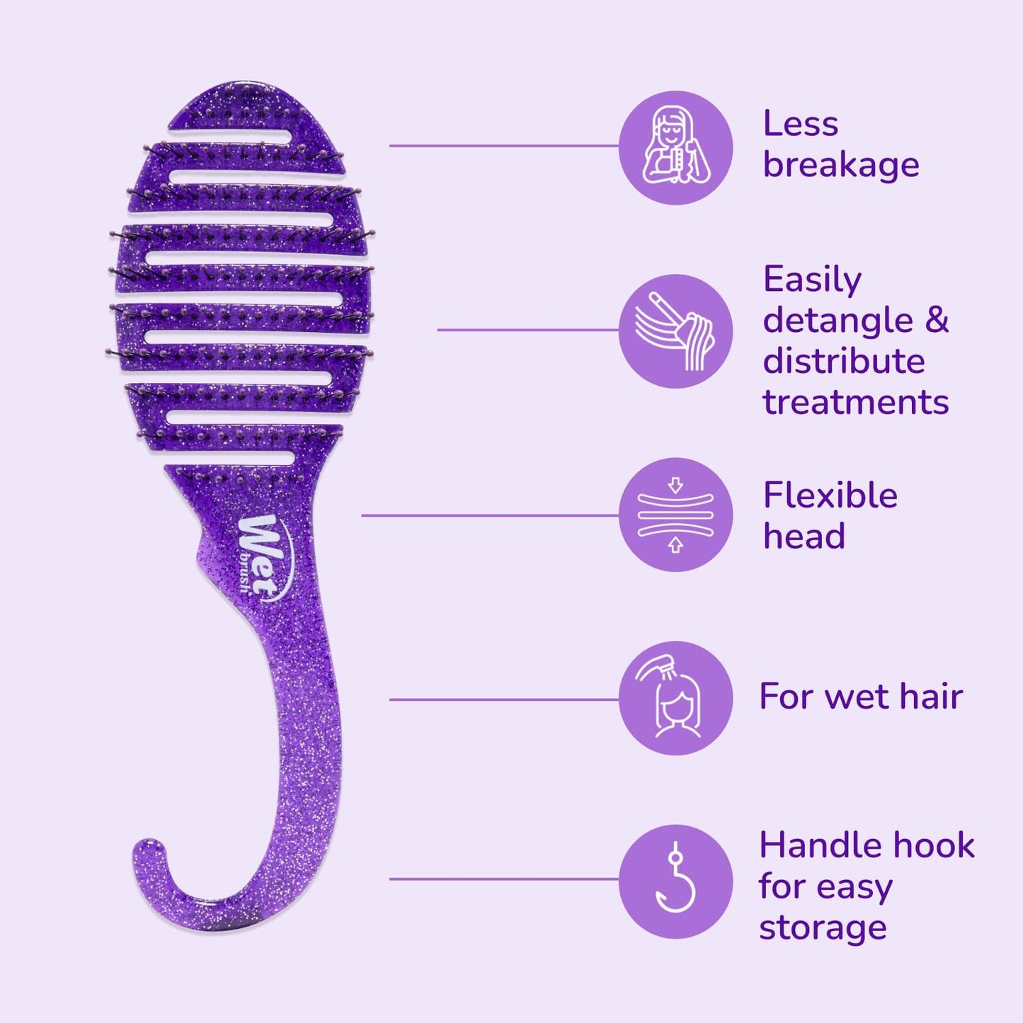 Wet Brush Flexible Shower Detangler Hair Brush