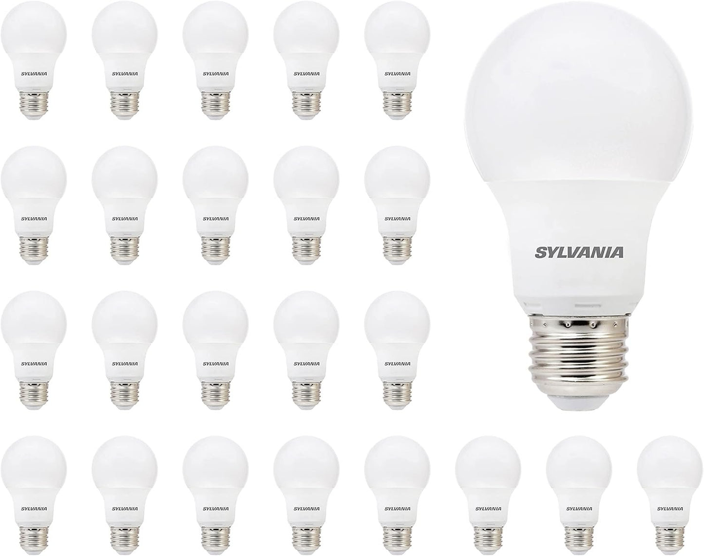 Sylvania Home Lighting 74766 60W Equivalent, LED Bulb, A19 Lamp, Efficient 8.5W, Bright White 5000K, 24 Pack, Piece