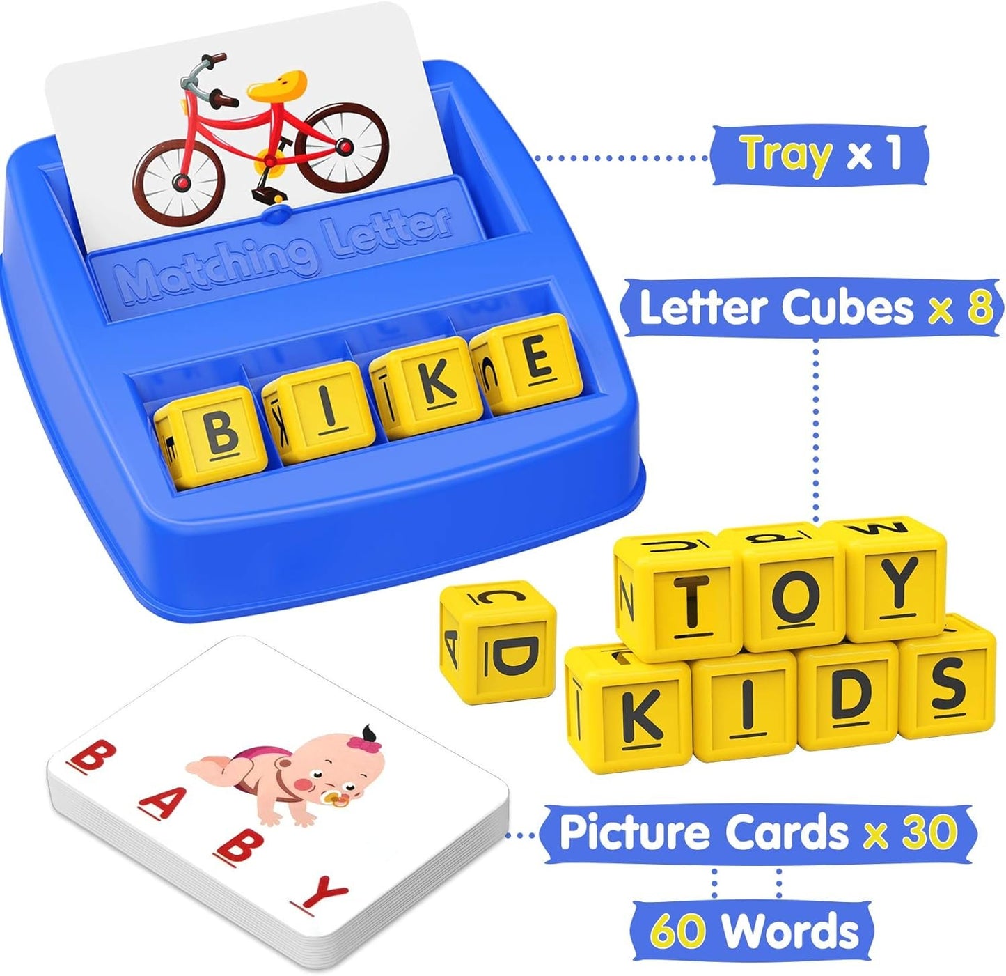 HahaGift Educational Toys for 3-5 Year Old Boy Girl Gifts, Matching Letter Learning Games Activities, Ideal Christmas Birthday Gift for Toddler Kids Age 3 4 5 6 7 Year Olds Boys Girls