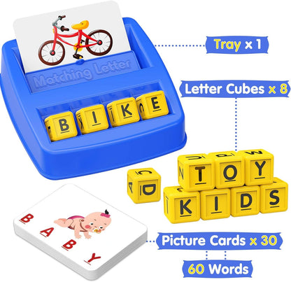 HahaGift Educational Toys for 3-5 Year Old Boy Girl Gifts, Matching Letter Learning Games Activities, Ideal Christmas Birthday Gift for Toddler Kids Age 3 4 5 6 7 Year Olds Boys Girls