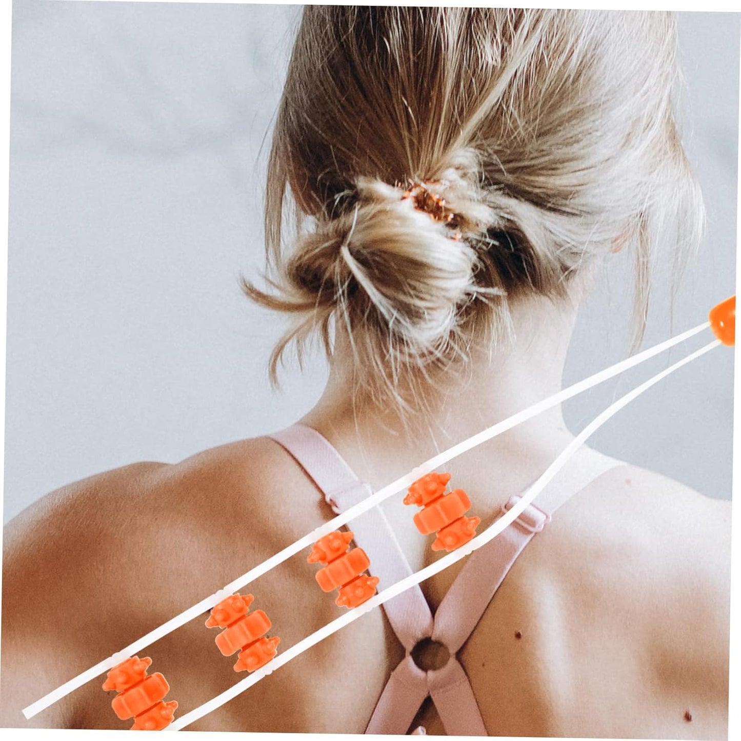 Vaguelly Striscia Posteriore Per Tirare La Palla Rulli Massaggiatore Muscolare Attrezzo Massaggiante Posteriore Per Le Gambe Strumento Massaggiatore Orange Gel Di Silice