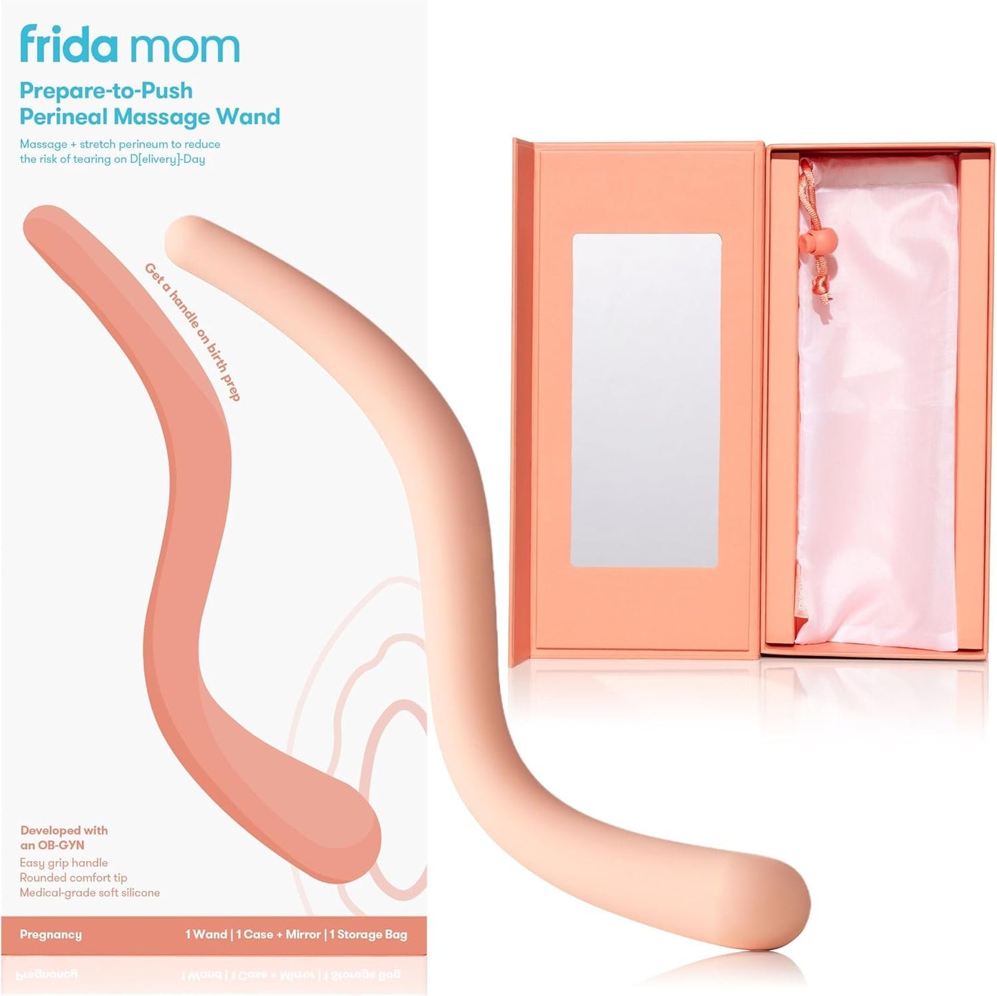Frida Mom Labor and Delivery Essentials for Labor Prep, Prepare-to-Push Perineal Massage Wand