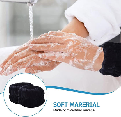 Spa Wrist Washband Set Absorbent Wrist Towels for Washing Face and Facial Makeup Headband with Laundry Bag Wristbands for Women Girls Cleansing Cuffs