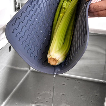 Sunicon eco friendlys Silicone Dish Drying Mat, Large Reusable Non Slipping and Heat Resistant Dish Quick Drying Pad BPA Frees Wide Application (Blue)