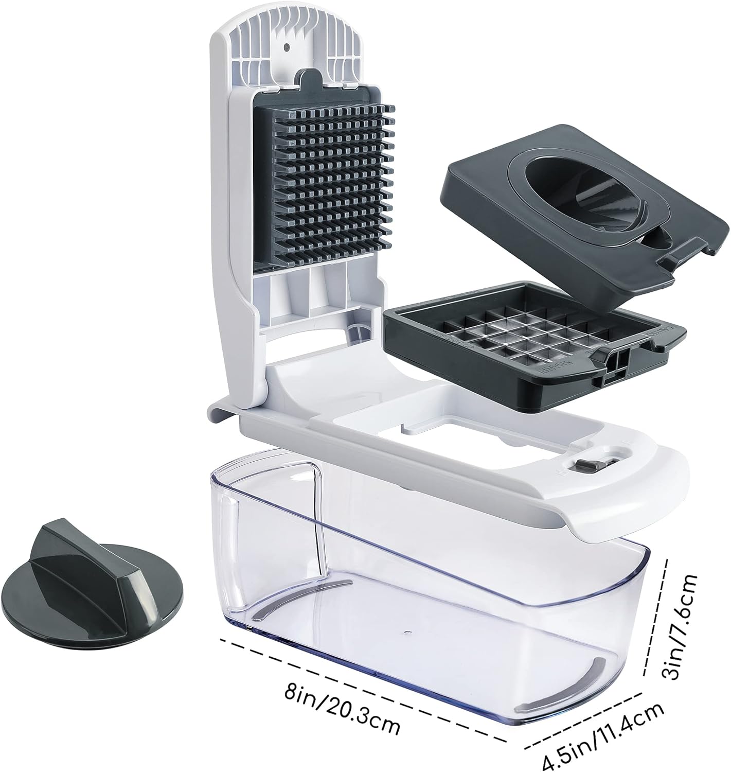 Kisfam Vegetable Chopper（Upgrade）, Onion Chopper Mandolin Slicer Cutter Dicer, Veggie Chopper with 4 Blades, Container for Salad Potato Carrot Garlic, Vegetable Cutter Kitchen Tools & Gadgets