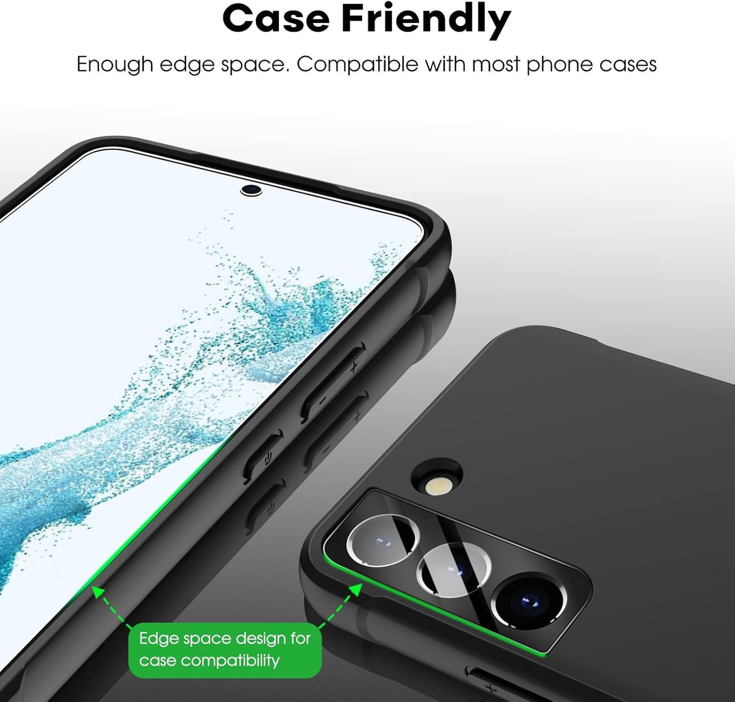 JETech Screen Protector for Samsung Galaxy S22+/S22 Plus 5G with Camera Lens Protector, Easy Installation Tool, Tempered Glass Film, Fingerprint ID Compatible, 2-Pack Each