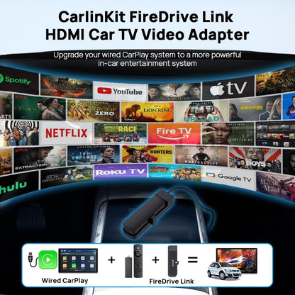 CarlinKit 2025 FireDrive Link, Car TV HDMI Adapter, Car TV Mate, Car HDMl Multimedia Adapter Design for TV Stick, Convert Wired CarPlay to HDMI for TV Stick Streaming, Only Fit for OEM CarPlay Cars