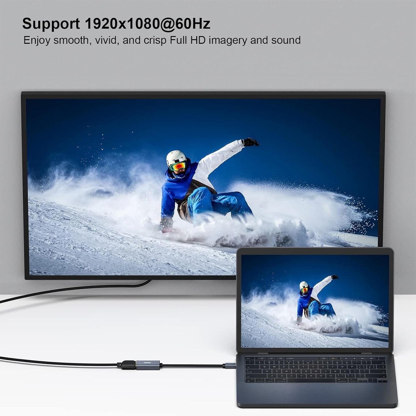 BENFEI Mini DisplayPort to HDMI Adapter 4K, Thunderbolt 2 to HDMI Adapter Compatible for MacBook Air/Pro, Microsoft Surface Pro/Dock, Monitor, Projector[Gold-Plated Connectors& Aluminium Shell]