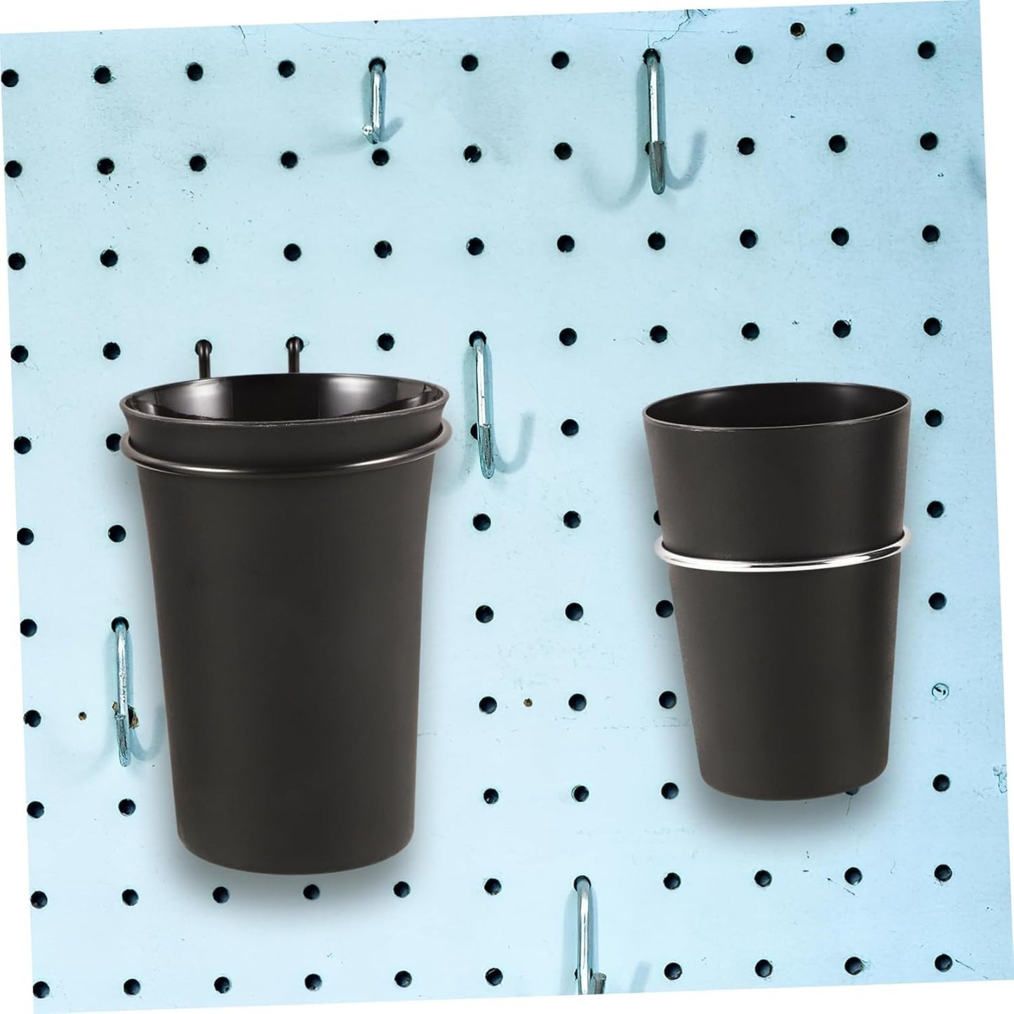 DIYEAH 2pcs Pegboard Organizer with Strong Bracket Design for Tool Storage Easy Install Wall Mount Drill Organizer Includes Cup Holders for Workspace Organization