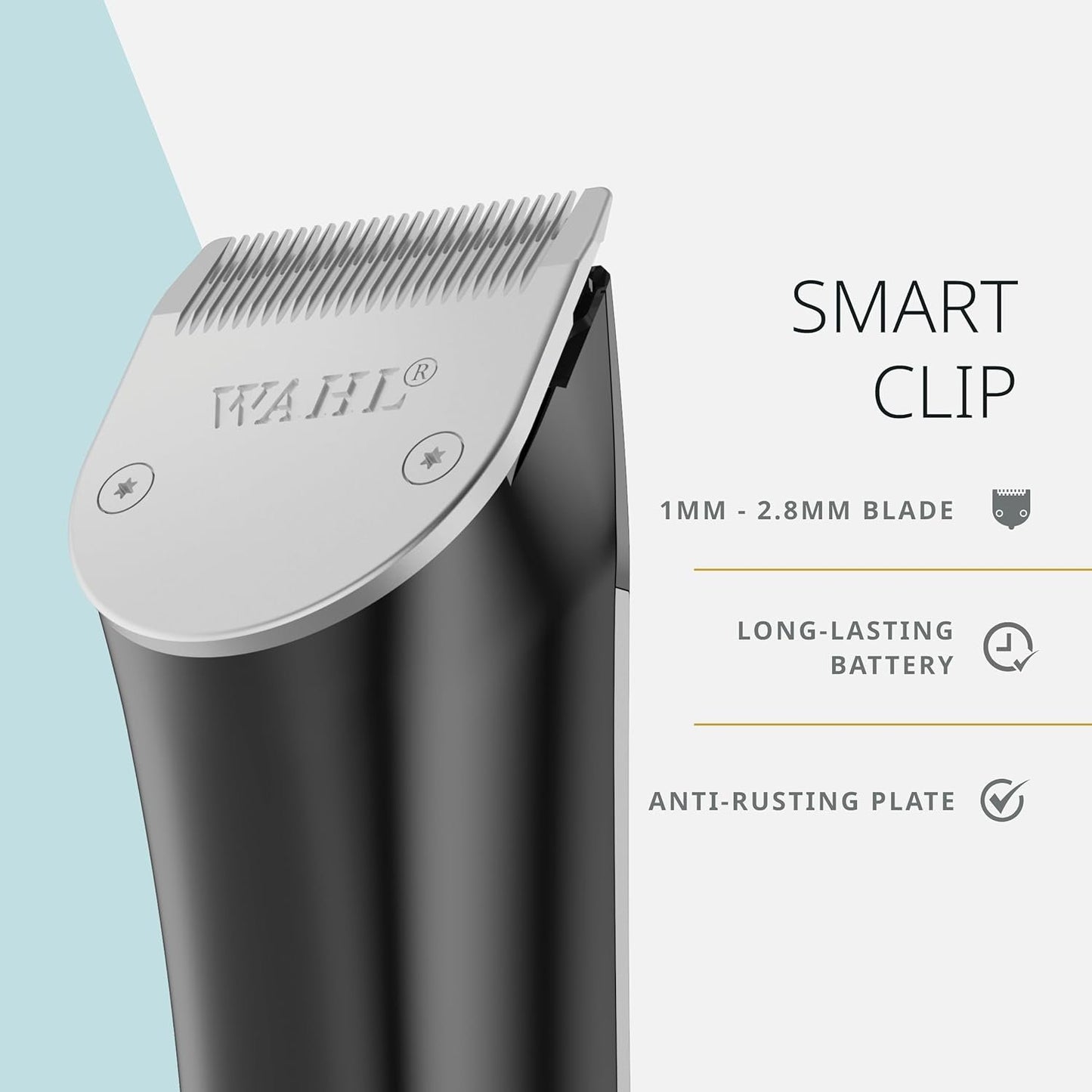 Wahl Pro Animal Smart Clip - Effortless at-Home Grooming - Cordless Clipper with LCD Screen - Rechargeable Battery - Supports Adjustable Cutting Length - Quiet Grooming Tool