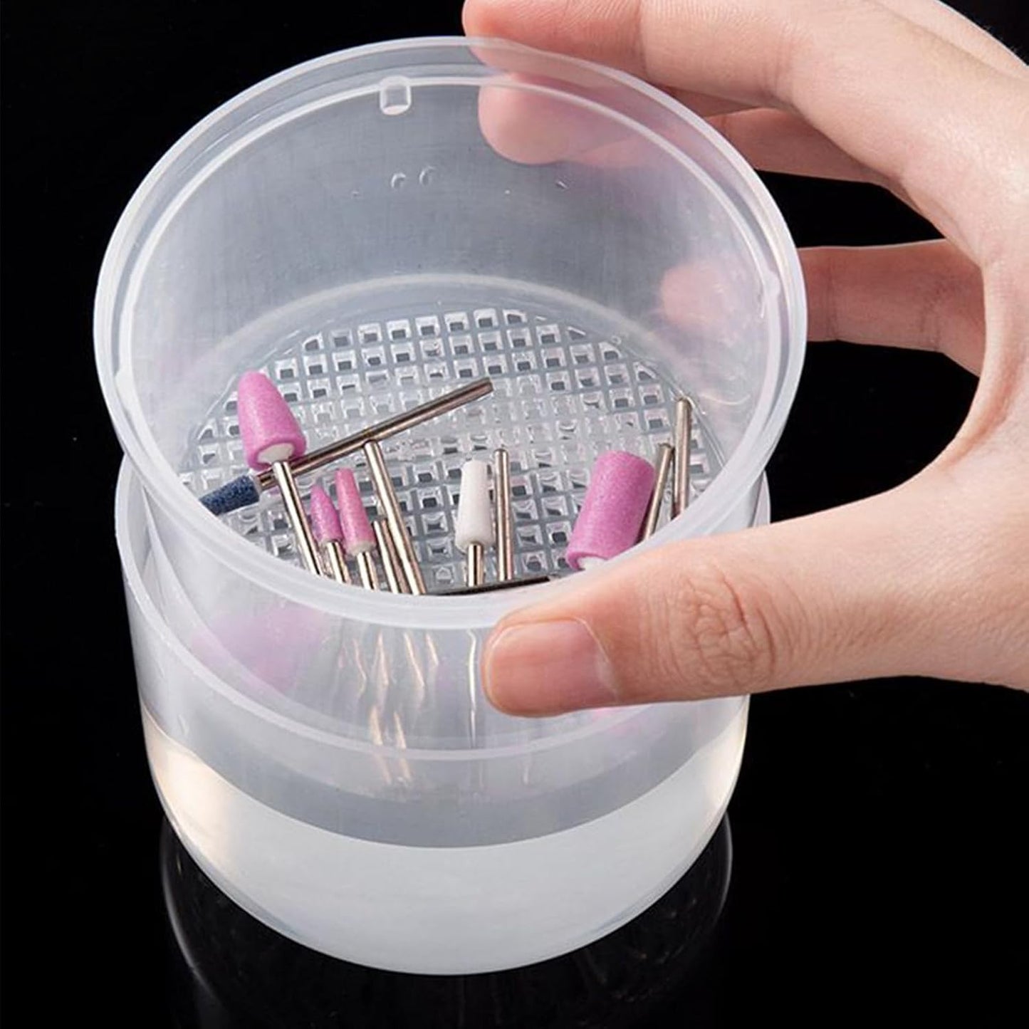 Nail Tool Sterilizer Box, portatile a lungo termine per la pulizia del contenitore, Clippers Files and Scissors, 3,5 x 2,64 Inches for Use in Travel Salon Pedicure Home Personal Nail Care Routines