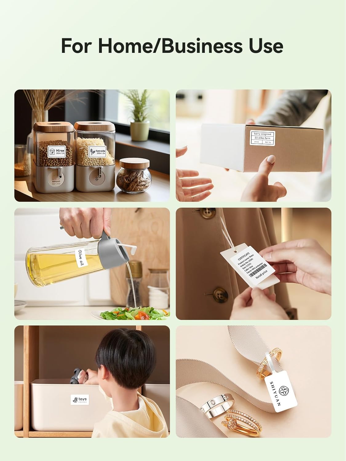 NIIMBOT B21 Label Printer,Bluetooth Thermal Label Maker,Ideal for Home Organization,Business,Ofice,50x30mm Label,230Pcs(Mint Green)