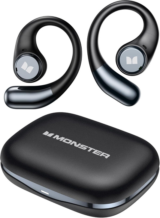 Monster Open Ear AC336 Headphones, Bluetooth 6.0 Wireless Earbuds with Stereo Sound, ENC Clear Call, 21H Playtime, Type-C Charging, Touch Control, IPX6 Waterproof Open Ear Earbuds for Outdoor