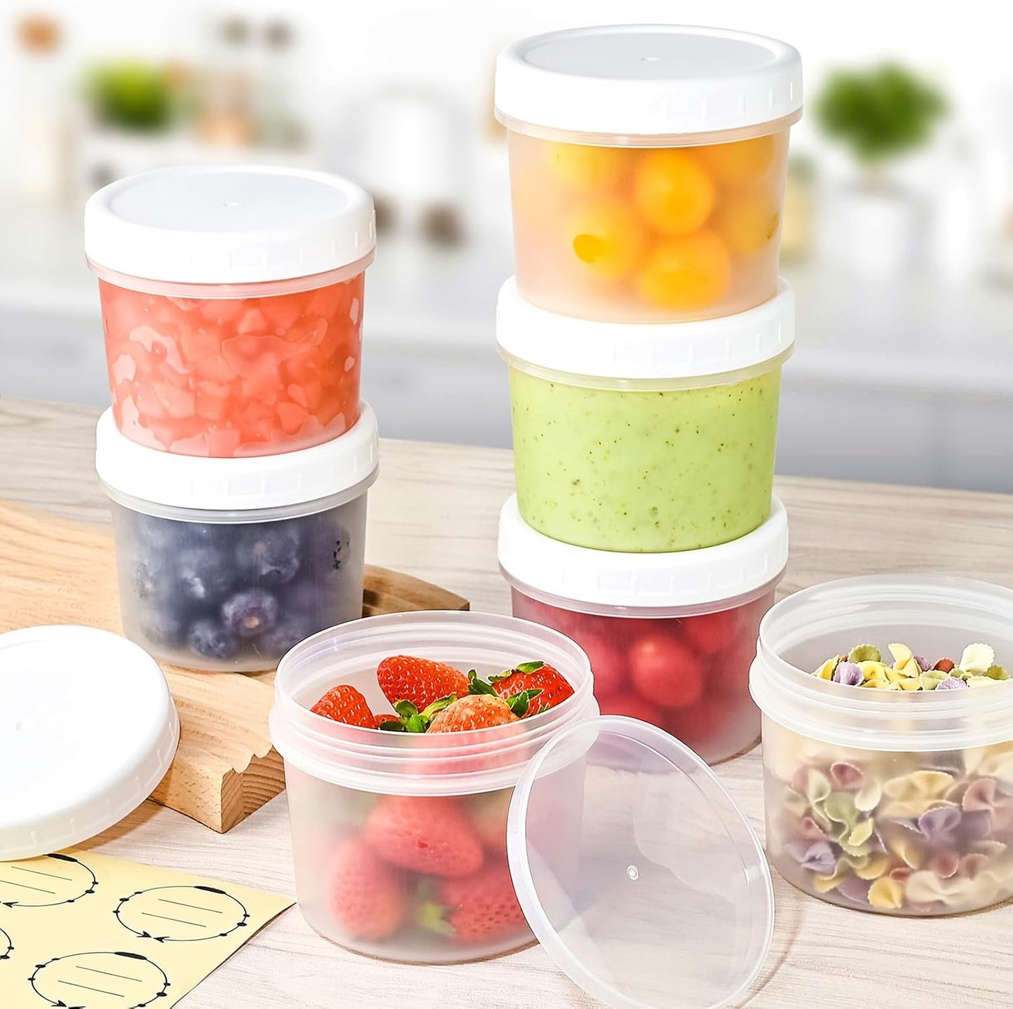 TUZAZO 12 Oz Food Storage Containers with Double-Seal Lids (12-Count) Reusable Small Plastic Soup Freezer Containers for Portion and Meal Prep | Microwave-, Freezer-, Dishwasher-Safe | BPA Free